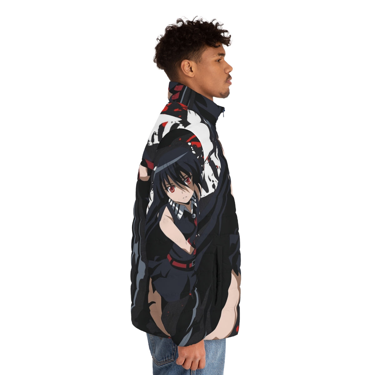 Akame Ga Kill anime puffer jacket with characters - men side right