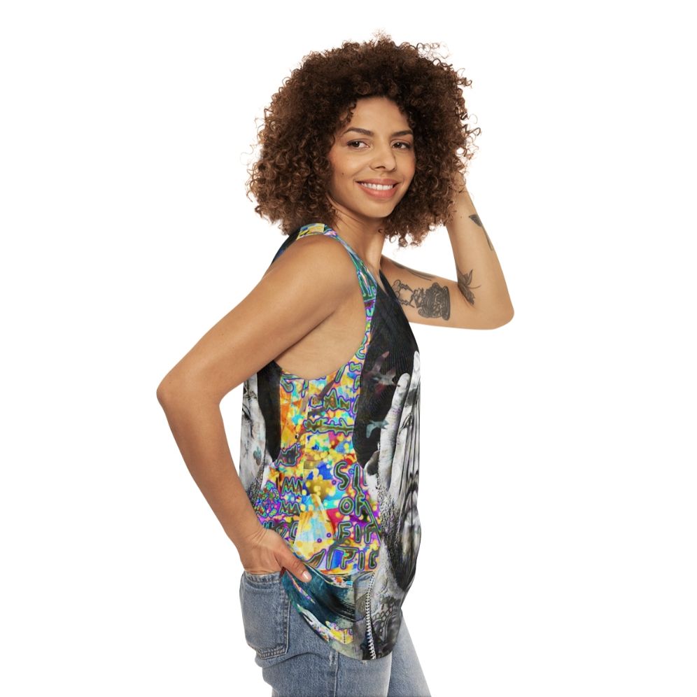 Joyner Lucas Portrait Graphic Unisex Tank Top - women side