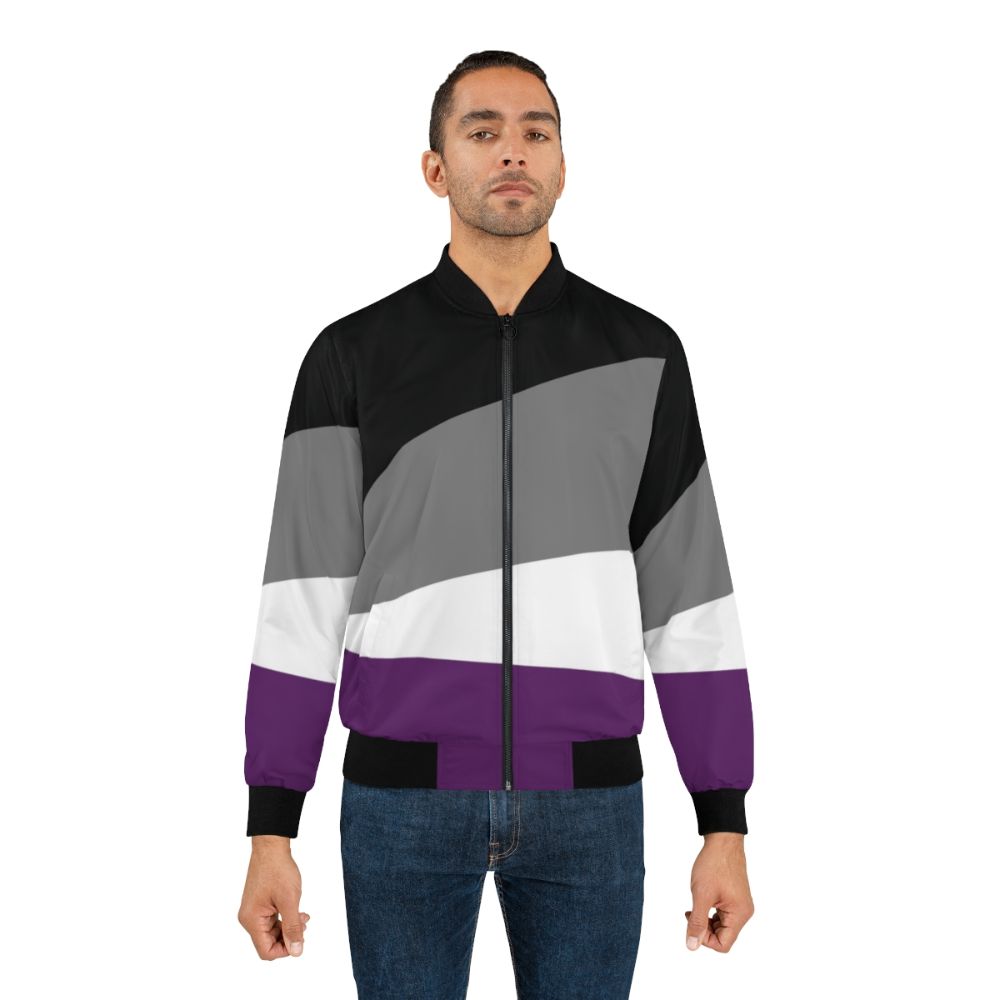 Asexual Pride Bomber Jacket with Aramis Art Design - Lifestyle