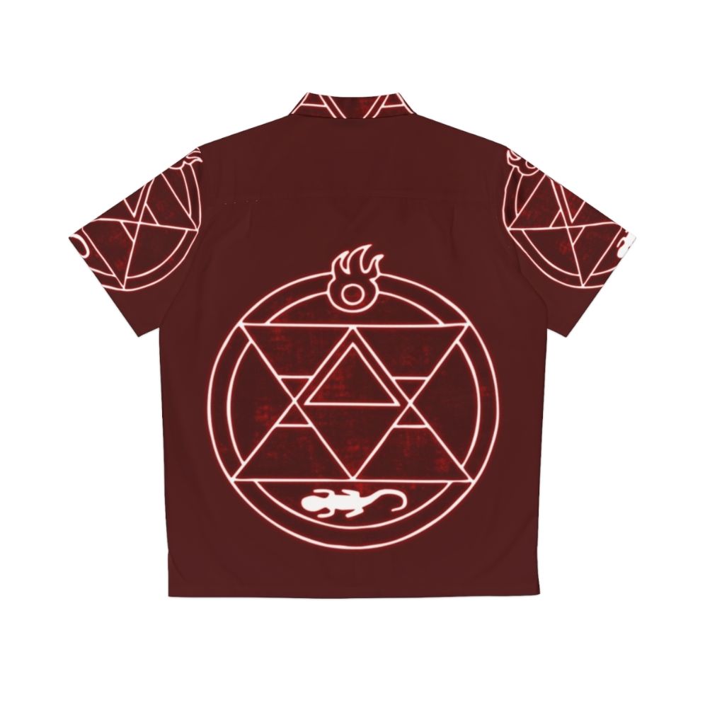 Flame Alchemist Hawaiian Shirt with Fullmetal Alchemist Inspired Design - Back