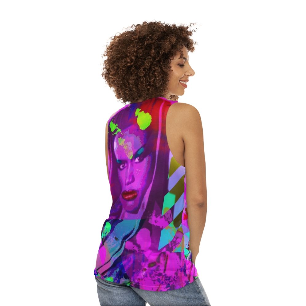 Unisex Grace Jones inspired LGBTQ pride tank top - women back