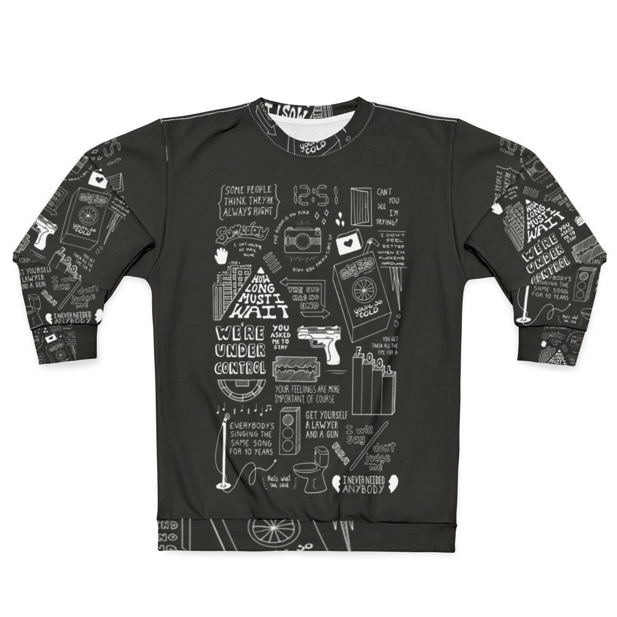 The Strokes Collage Black and White Sweatshirt