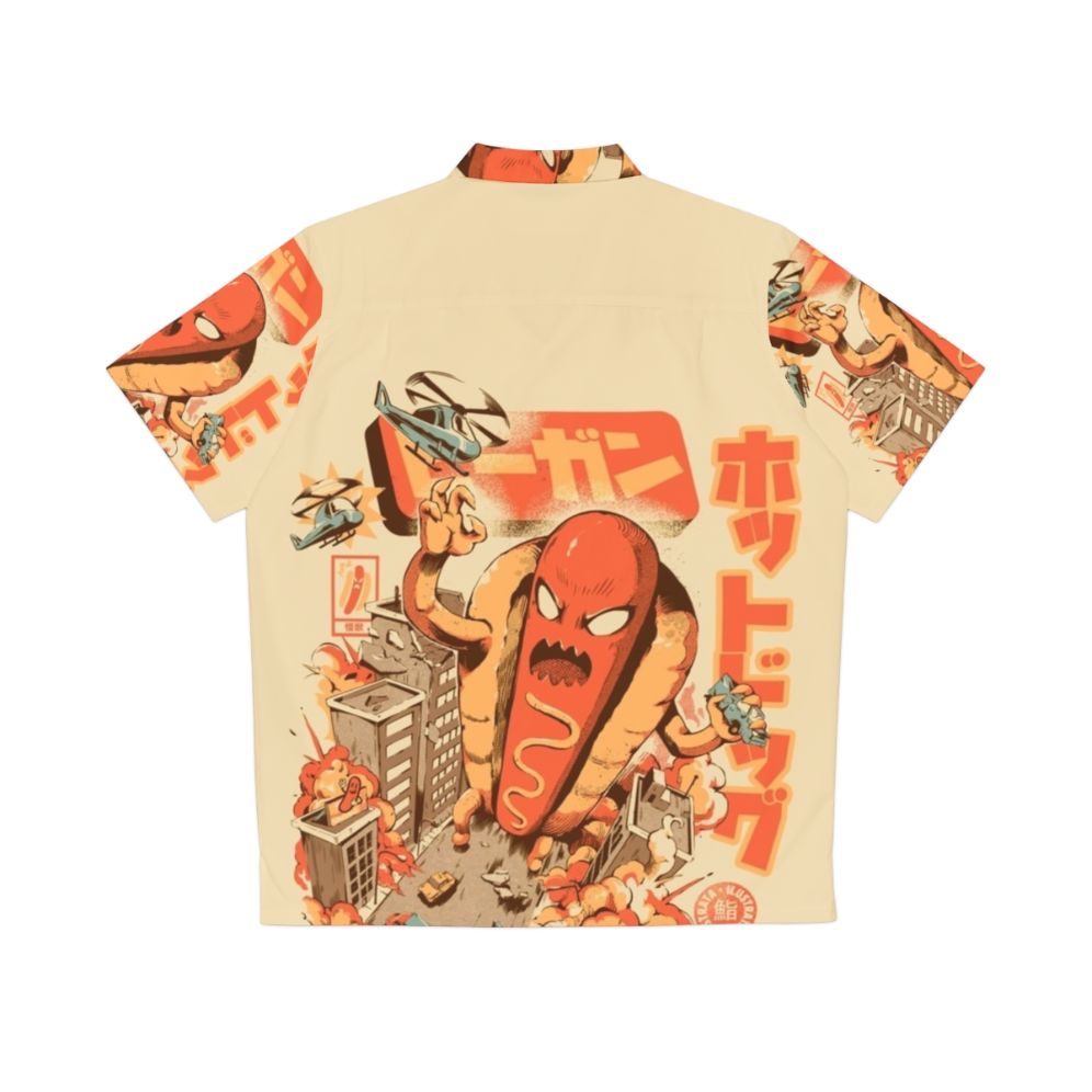 Hot Dog Hawaiian Shirt with Anime-Inspired Monster Artwork - Back