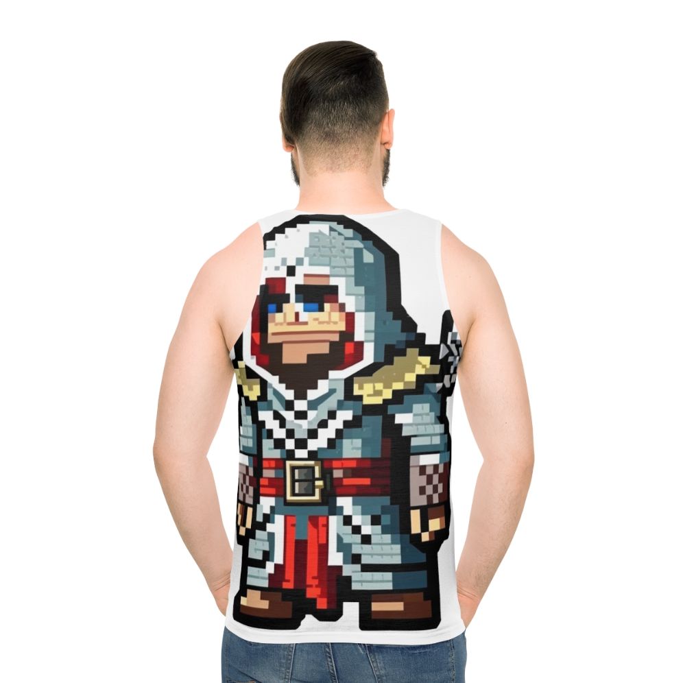 Unisex Pixel Art Assassin's Creed Tank Top - men back