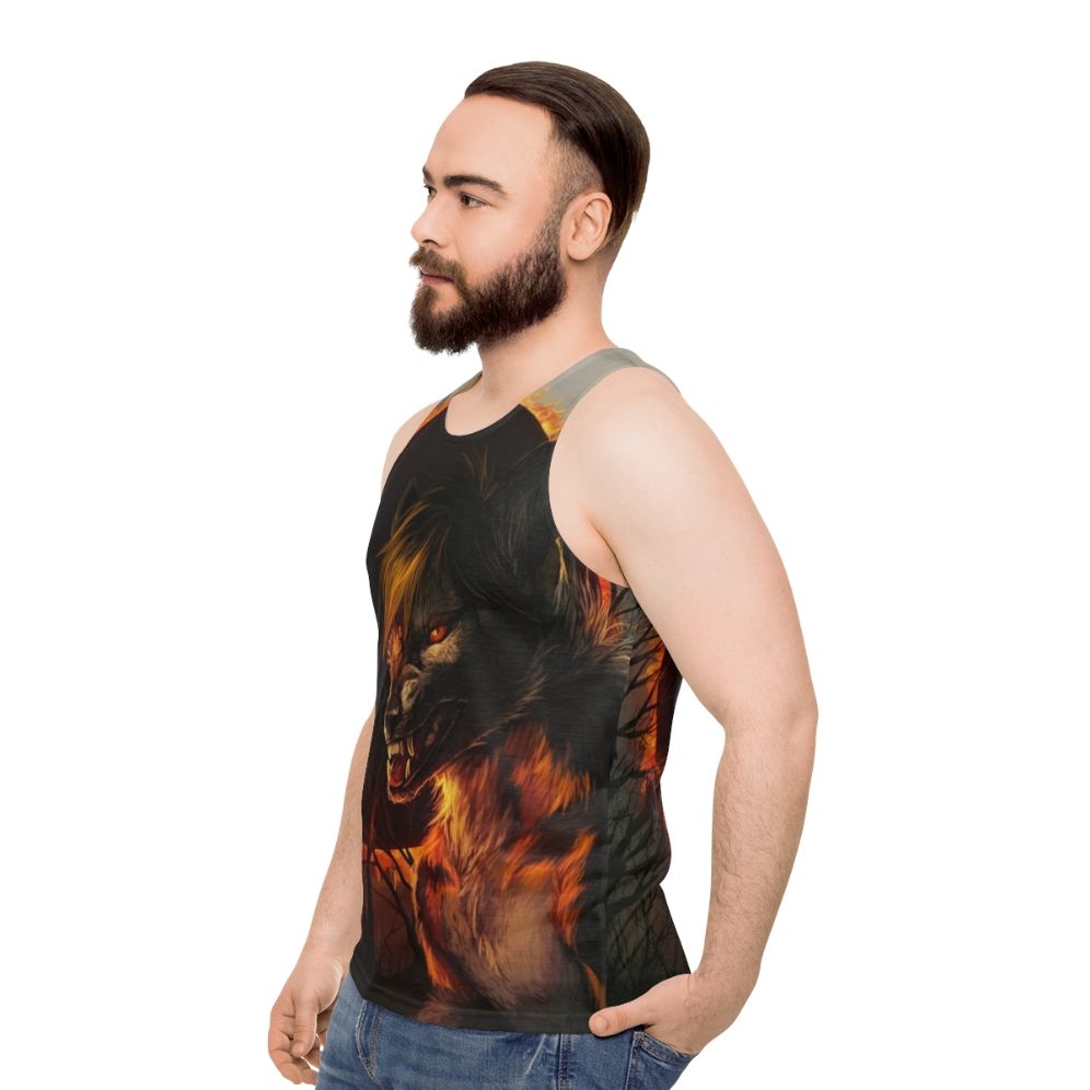 Supernatural Eclipse Wolf Unisex Tank Top - men side