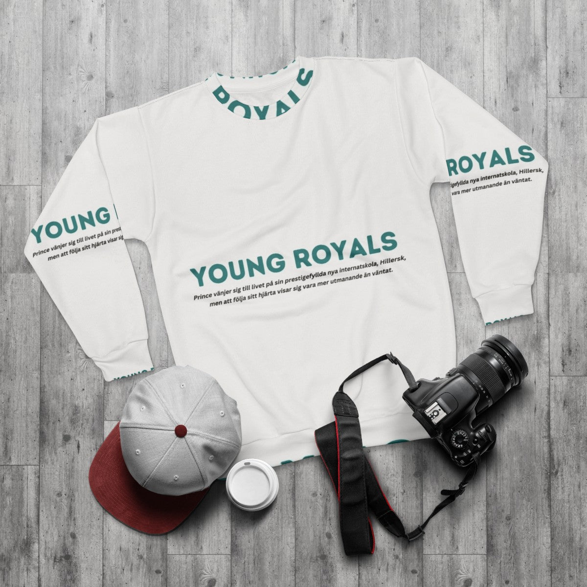 Young Royals Netflix Sweatshirt featuring Edvin Ryding and Omar Rudberg - flat lay