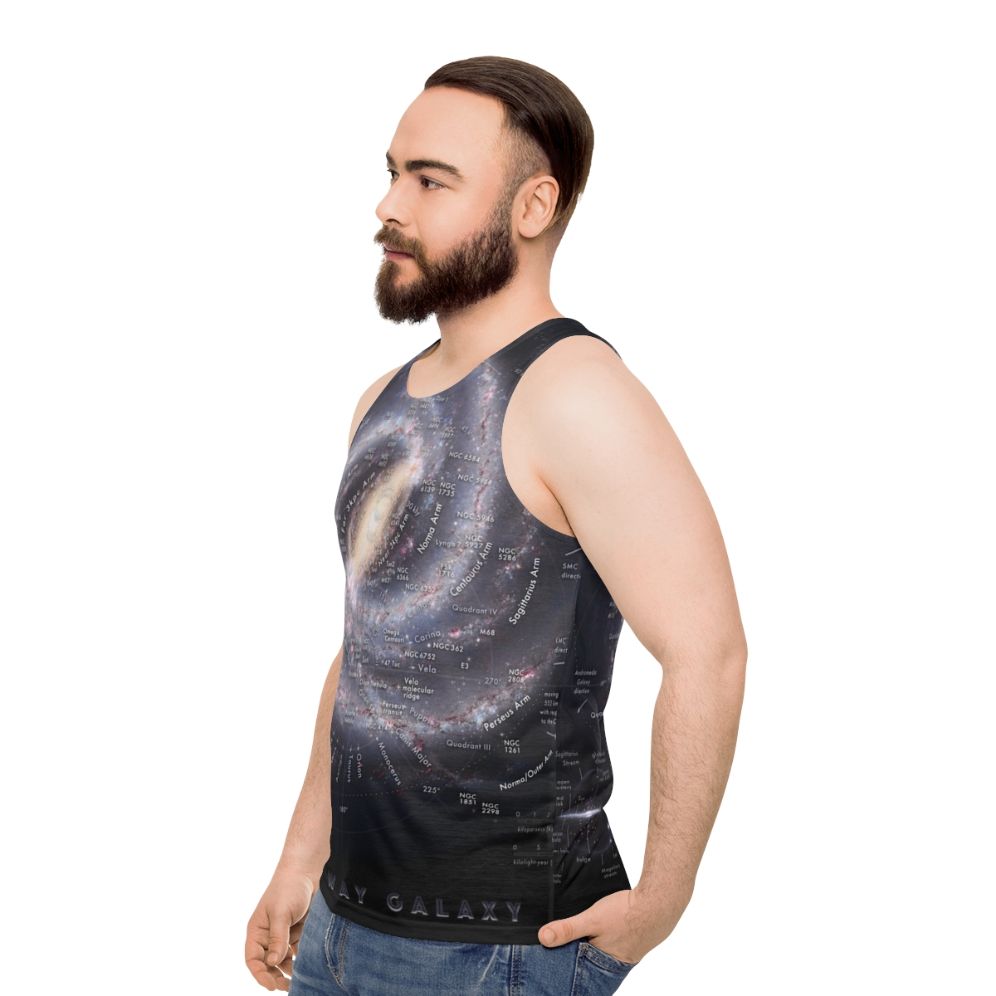 Milky Way Galaxy Map Unisex Tank Top - men side