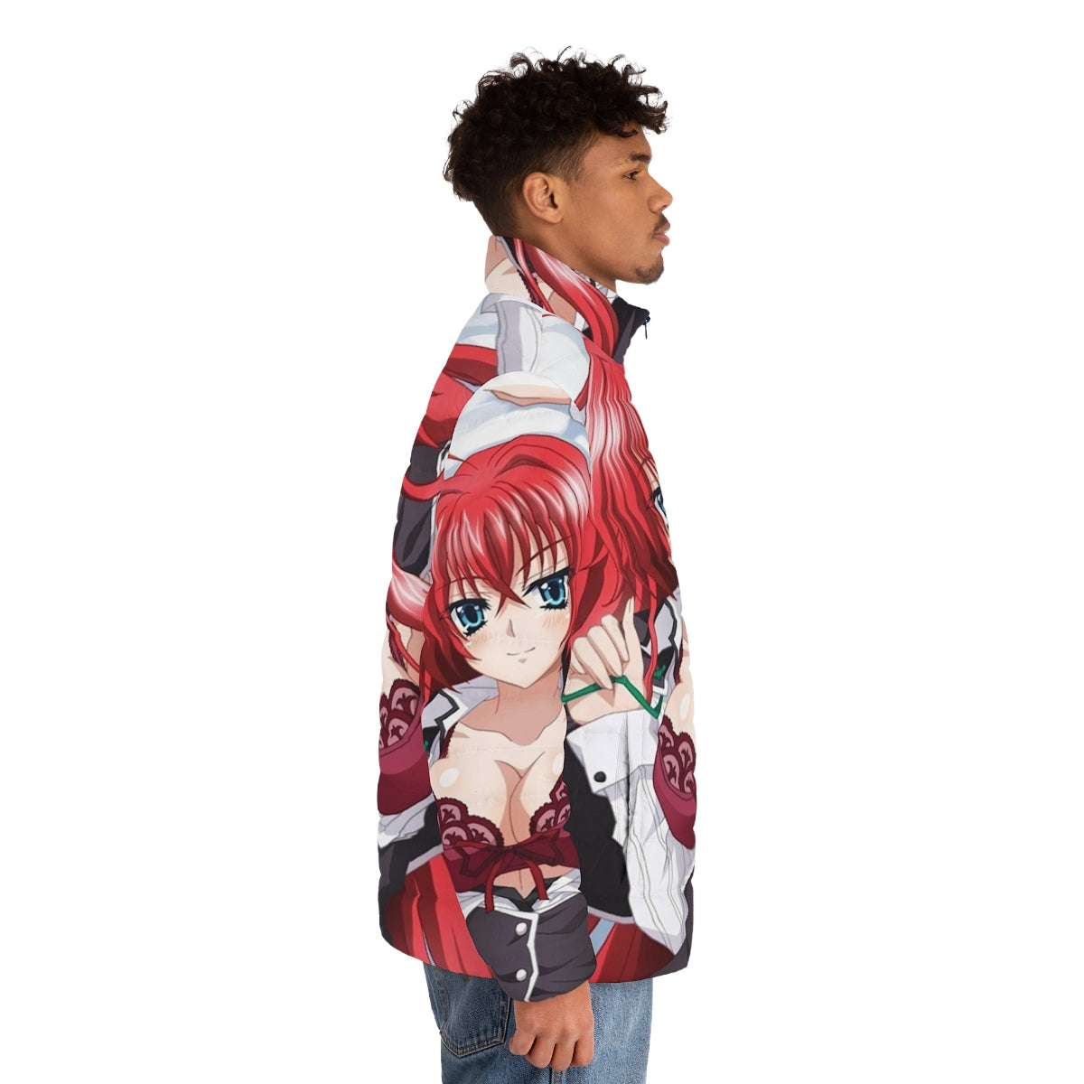 Rias Gremory Puffer Jacket - Highschool DxD Anime Cosplay Apparel - men side right