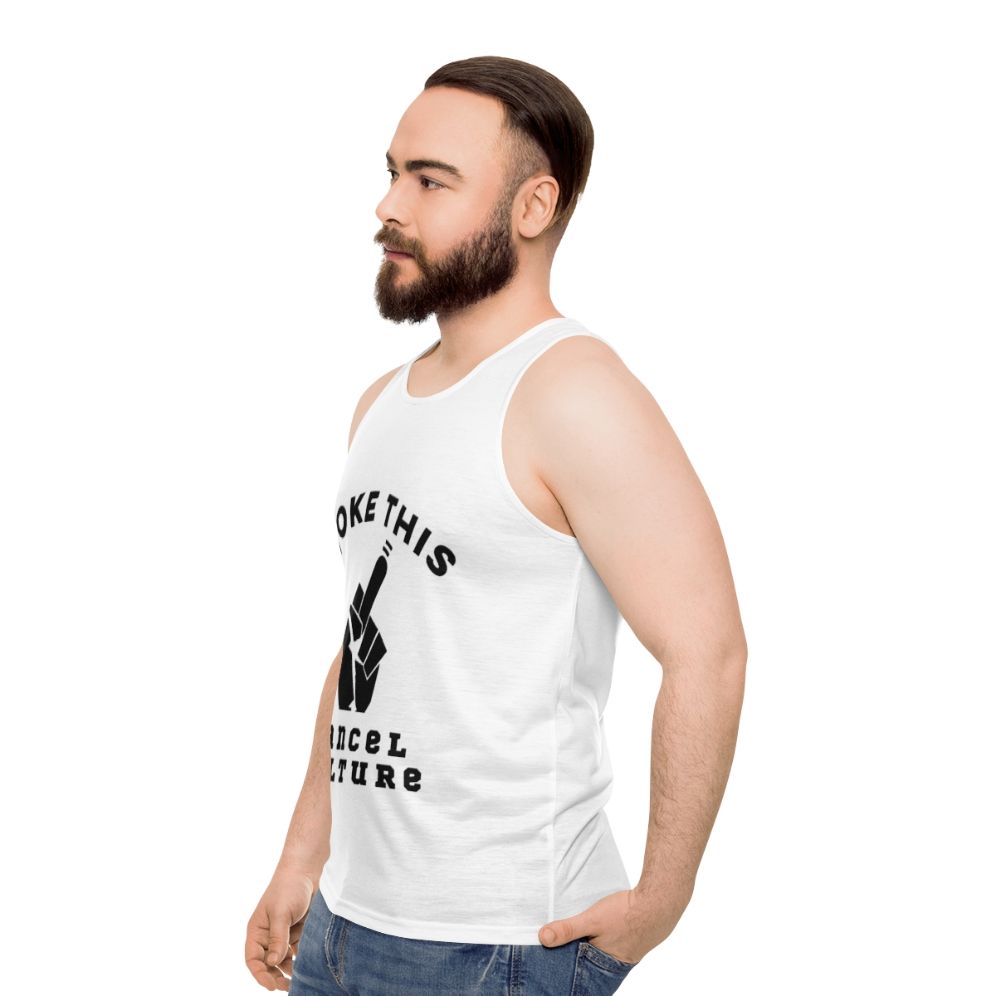 Anti-Woke Unisex Tank Top - men side