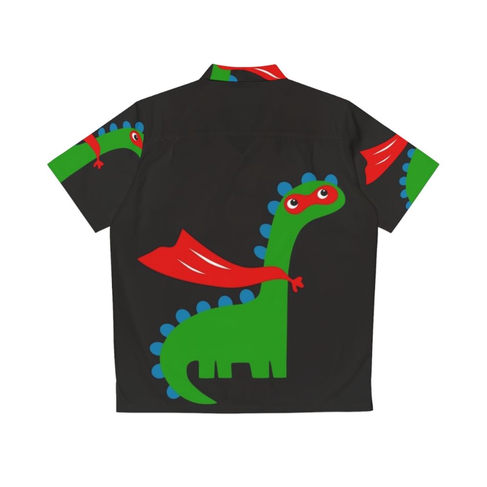 Dinosaur Superhero Hawaiian Shirt with Bold Graphics and Vibrant Colors - Back