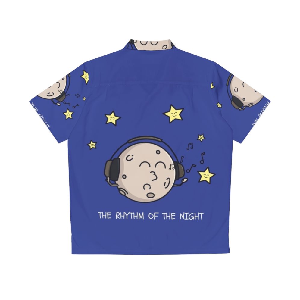 Rhythm of the Night Hawaiian Shirt with Moon and Star Pattern - Back