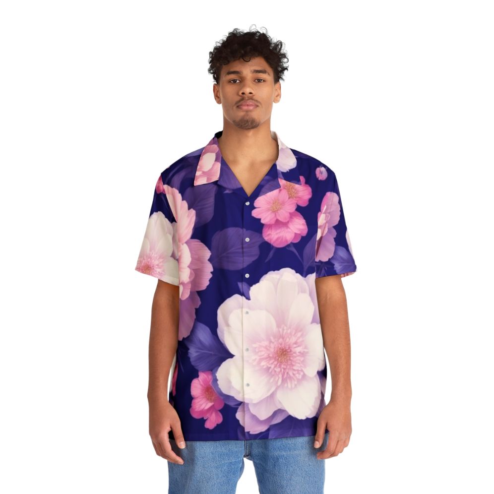 Floral pattern hawaiian shirt with vintage style flowers - People Front