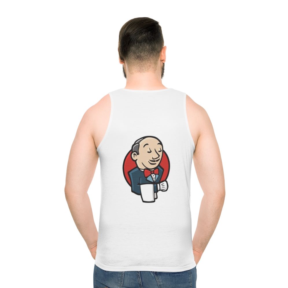 Jenkins Logo Unisex Java Developer Tank Top - men back