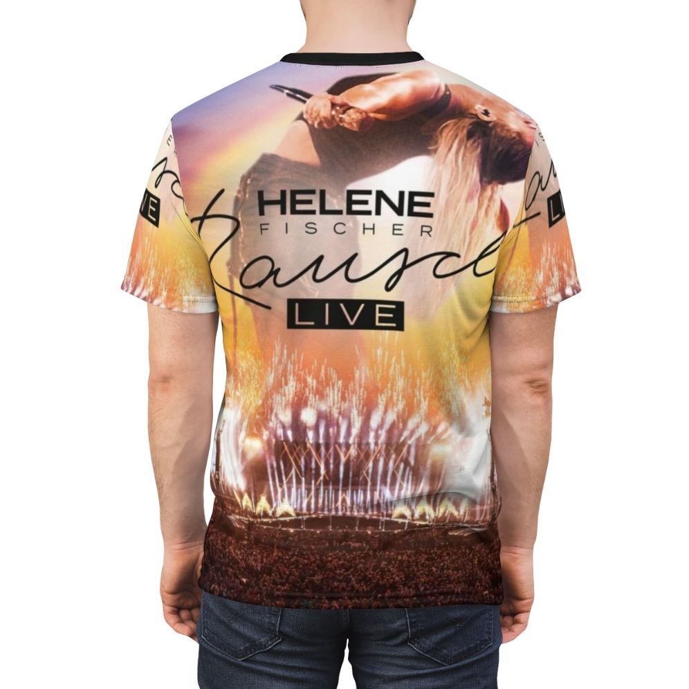 A stylish t-shirt featuring a portrait of German pop singer Helene Fischer in a cool, aesthetic design. - men back