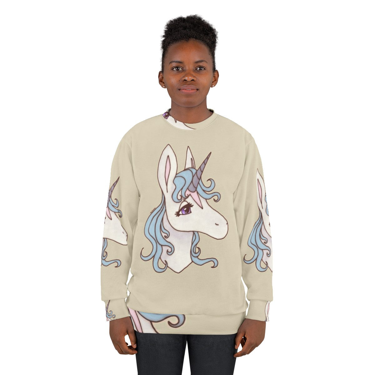 The Last Unicorn Sweatshirt featuring the enchanting Lady Amalthea - women