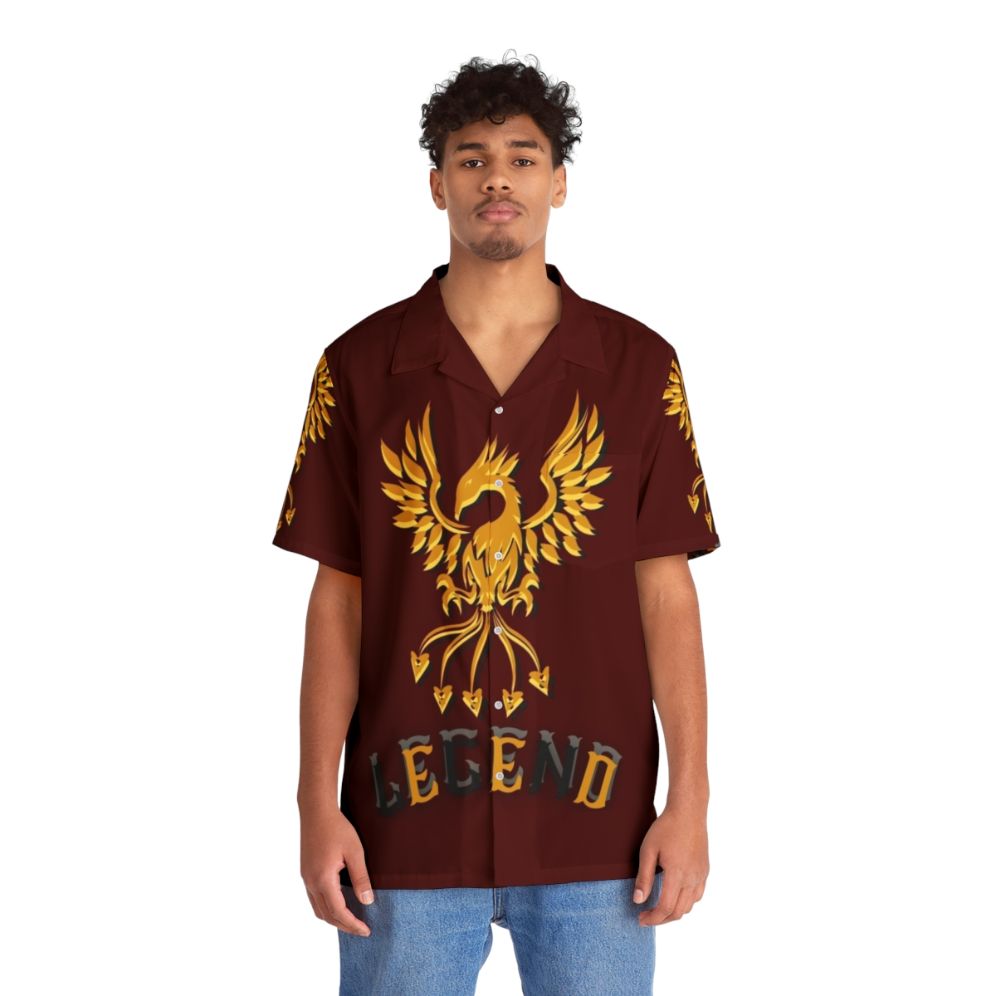 Legendary Golden Phoenix Hawaiian Shirt - People Front