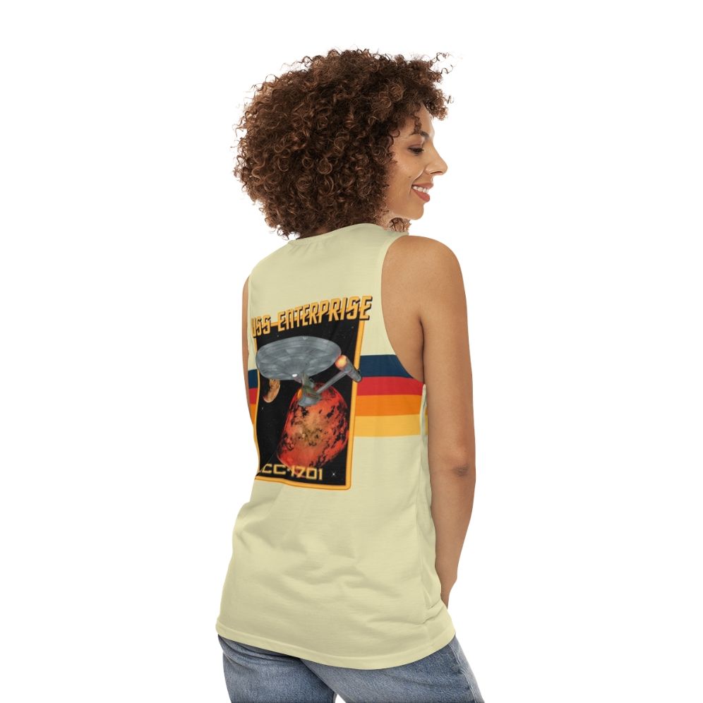 USS Enterprise NCC-1701 Retro Sci-Fi Unisex Tank Top - women back