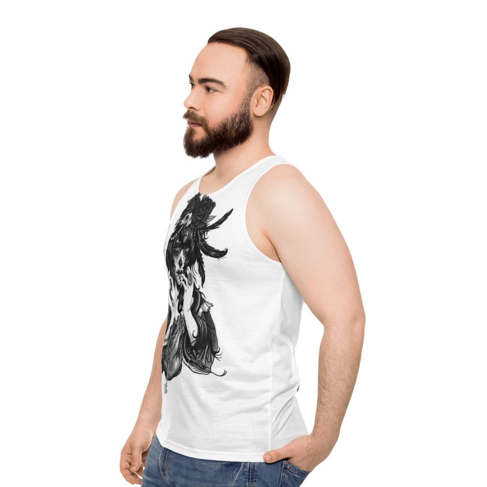 Dia de los Muertos Sugar Skull Unisex Tank Top - men side