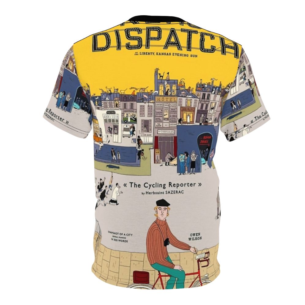 Stylish French Dispatch inspired cycling t-shirt with movie design - Back