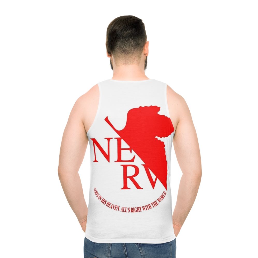 Nerv Logo Neon Genesis Evangelion Anime Unisex Tank Top - men back