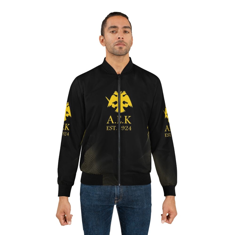 AEK Athens Athena Logo Bomber Jacket - Lifestyle