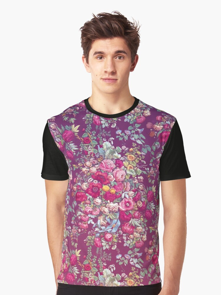 Bouquety retro floral graphic t-shirt featuring a colorful bouquet design - Men