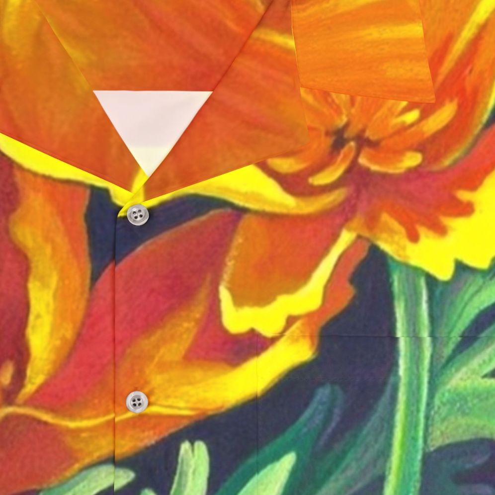 California Poppies Hawaiian Shirt - Detail