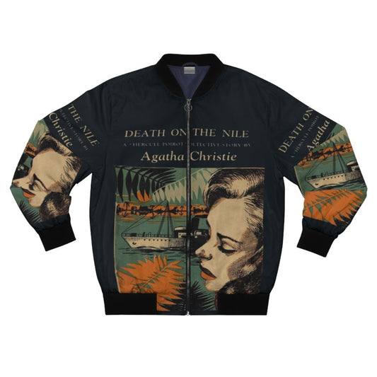 Poirot Detective Story Bomber Jacket with Agatha Christie's Death on the Nile Movie Imagery