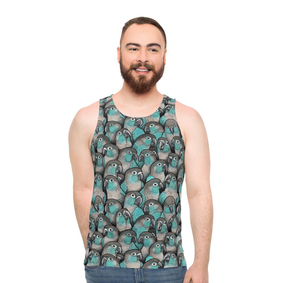 Turquoise green cheeked conure unisex tank top - men