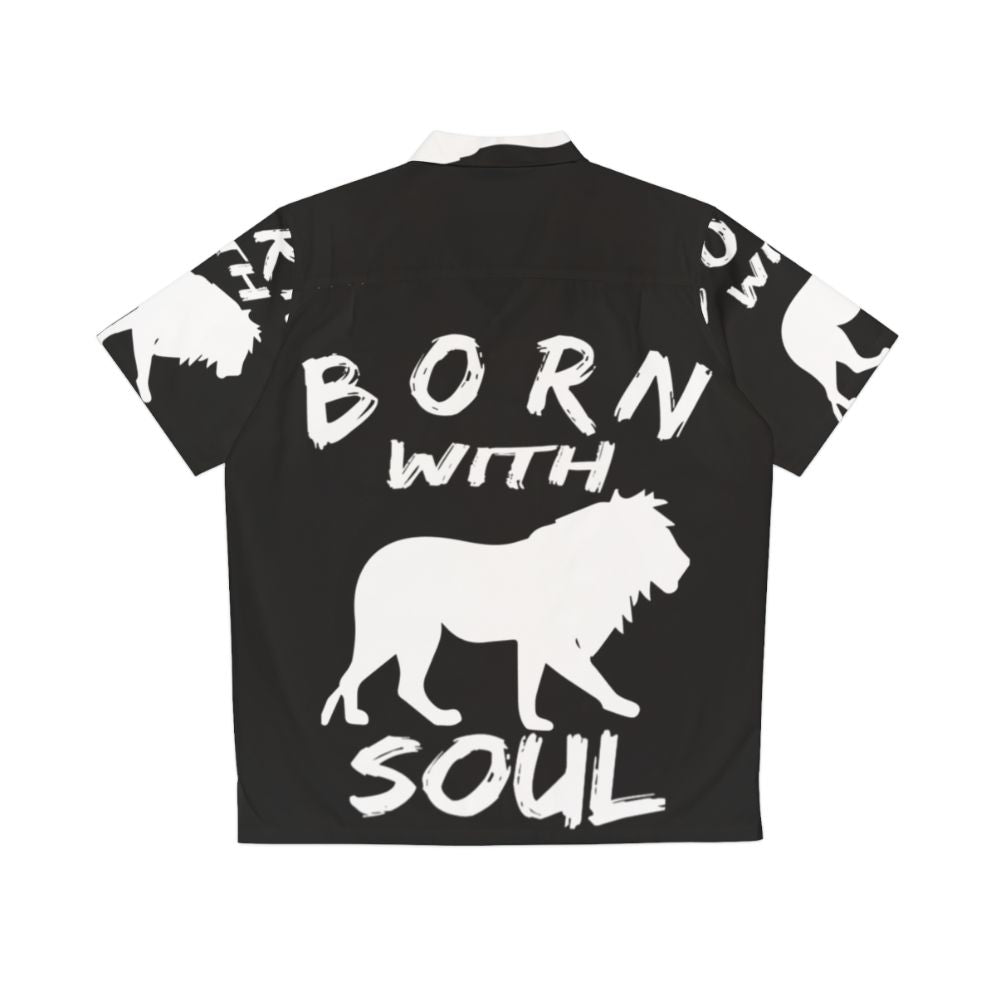 Born With Lion Soul Hawaiian Shirt with Lion Print Design - Back