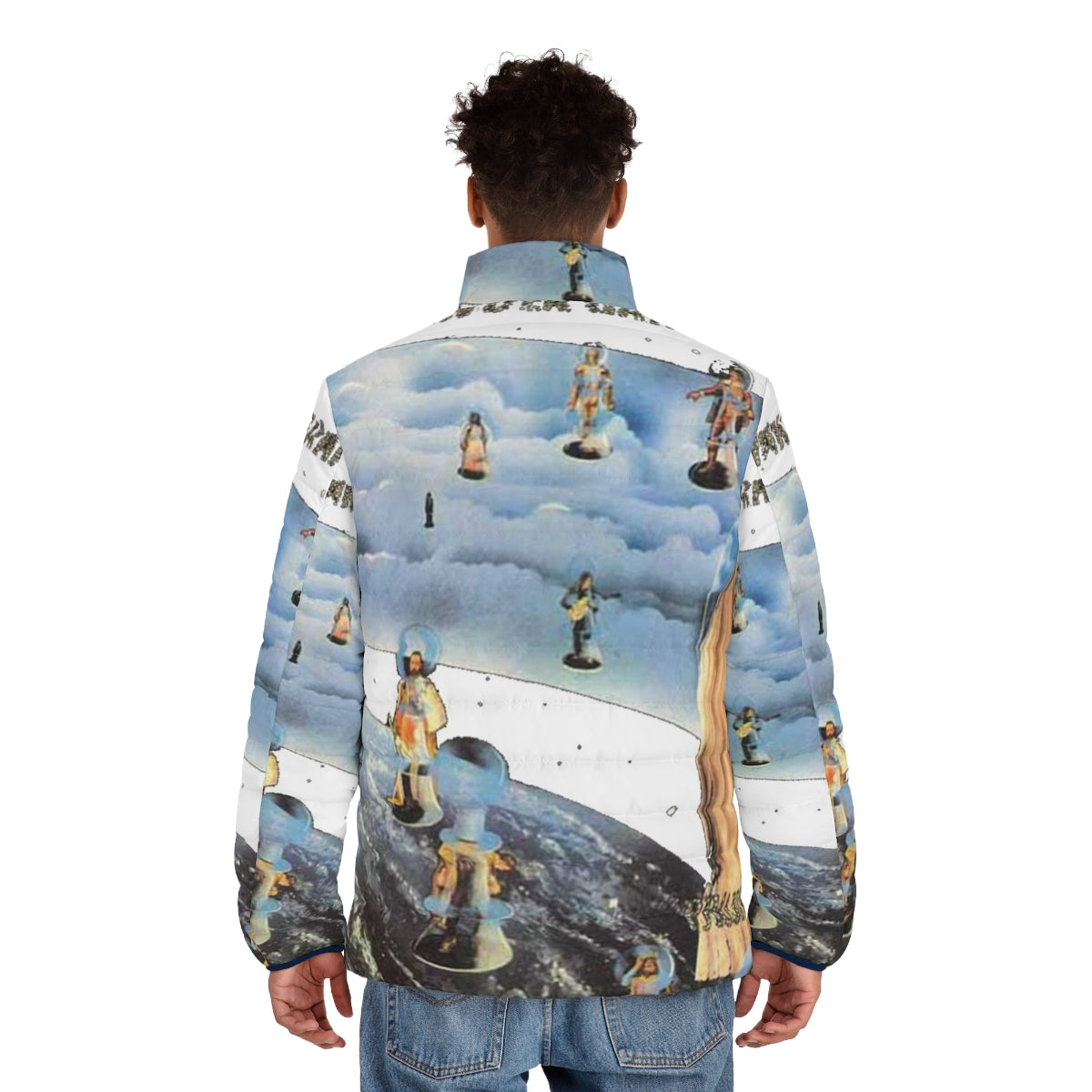 Pawn Hearts Puffer Jacket with van der graaf generator and progressive rock inspired design - men back