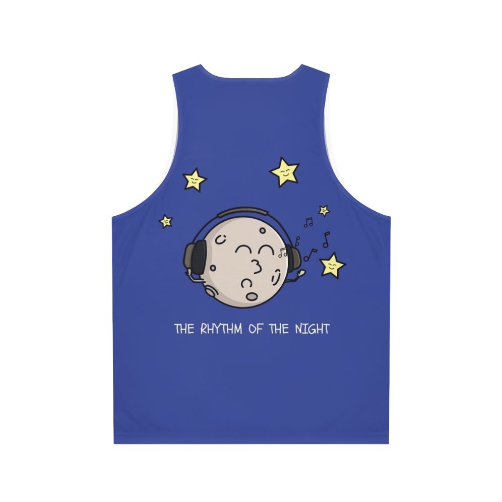 Unisex tank top with night sky and rhythmic beats design - Back