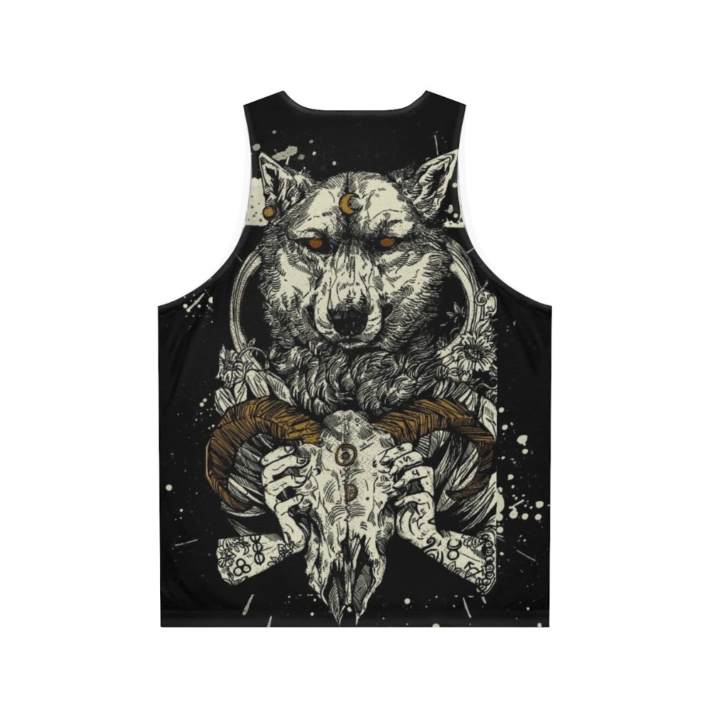 Witchcraft pagan wolf werewolf unisex tank top - Back