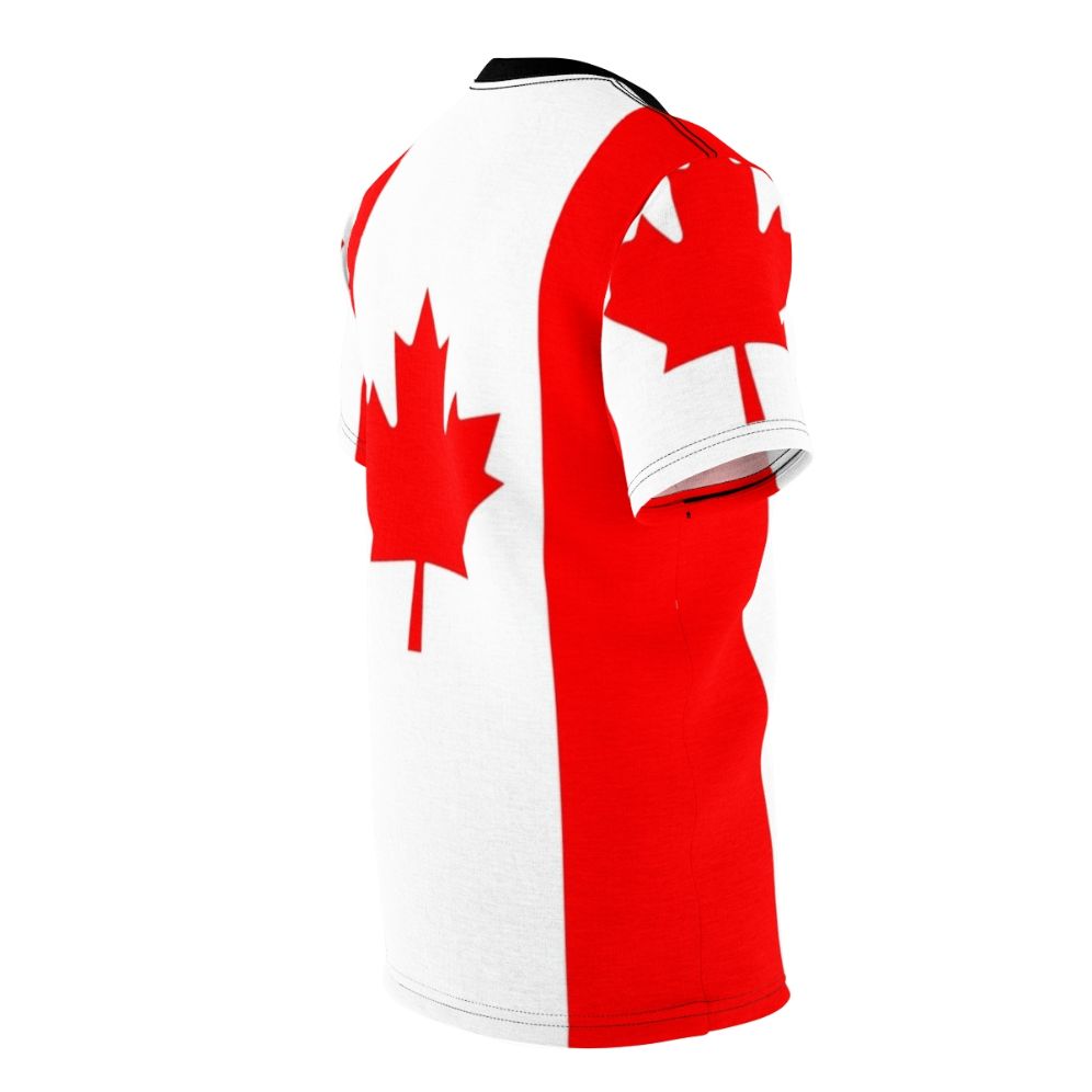 Stylish t-shirt featuring the Canadian flag graphic design - men right