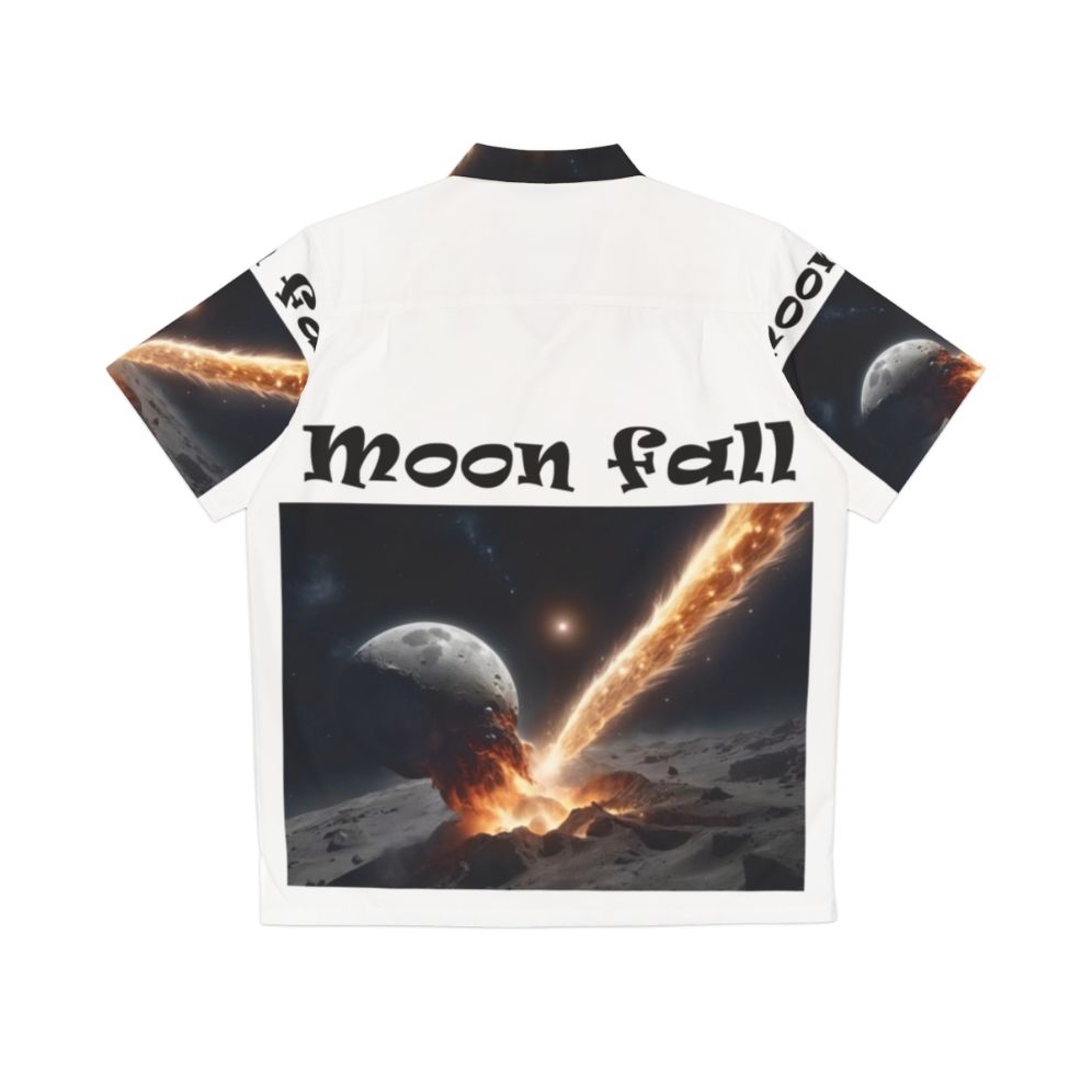 Cosmic Moonfall Hawaiian Shirt featuring a celestial, catastrophic space design - Back