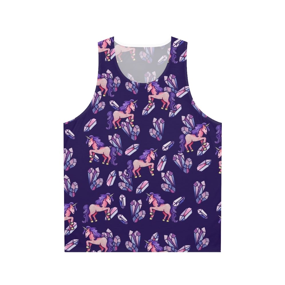 Magical unicorn crystal unisex tank top