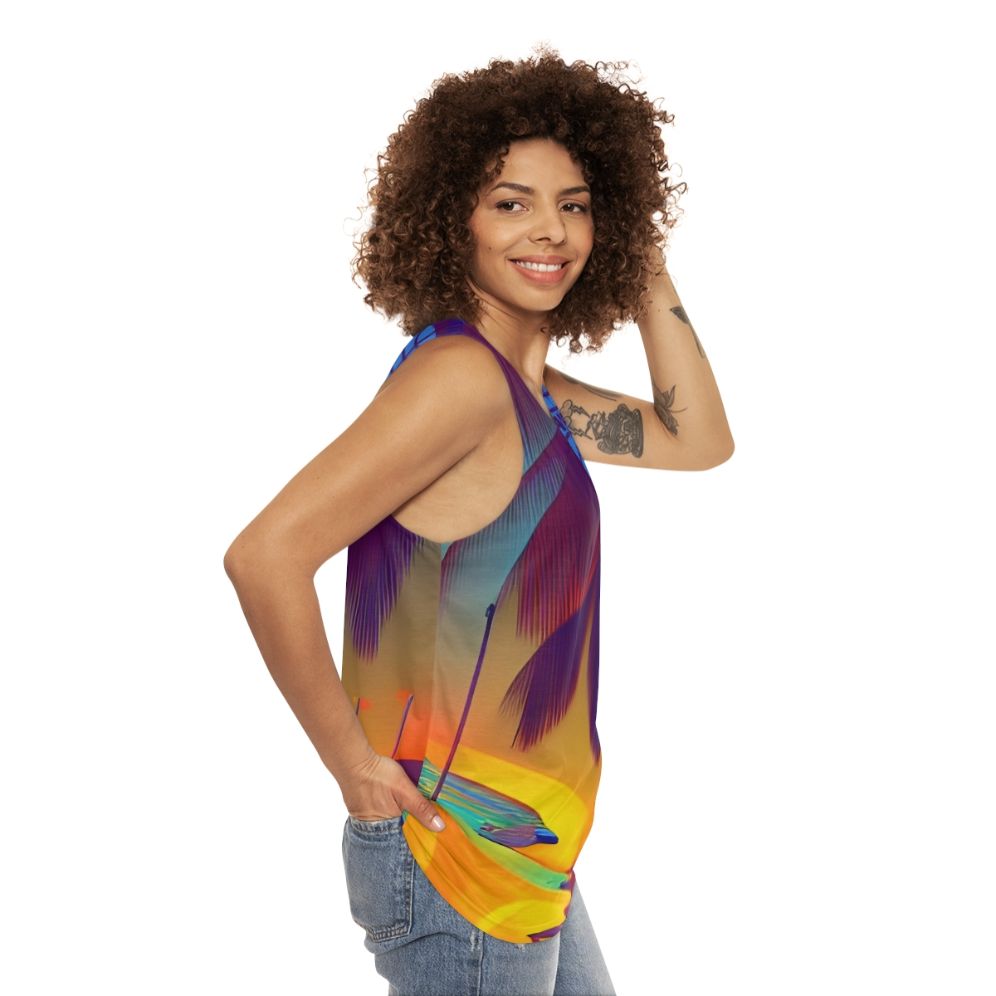 Retro Pan Am Unisex Tank Top - women side