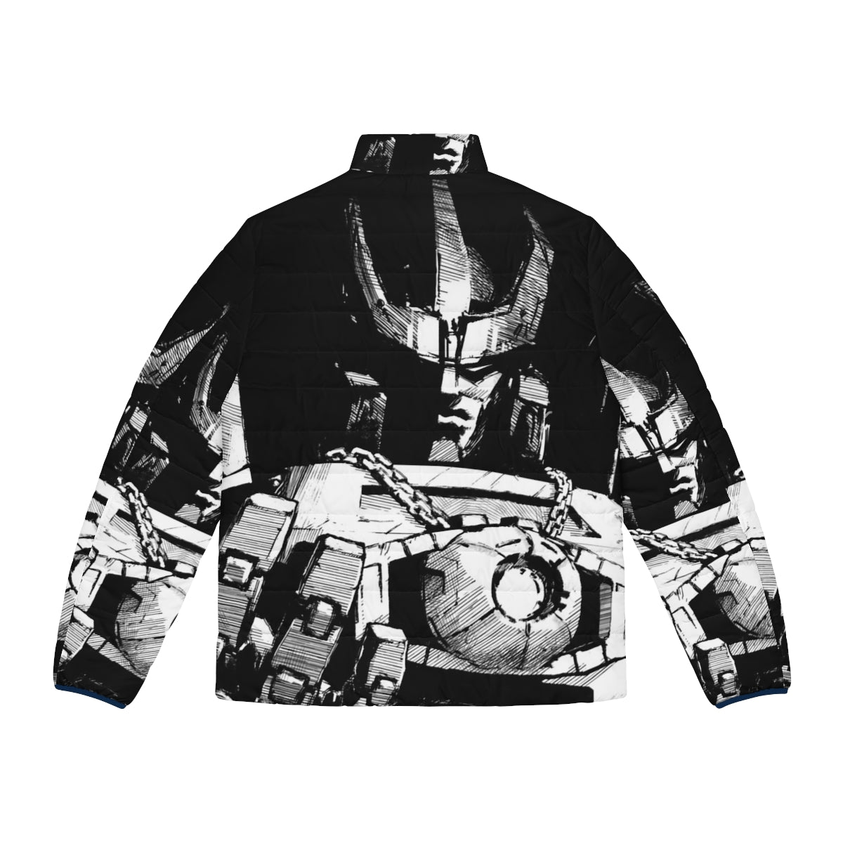 Gaman puffer jacket with Japanese kanji calligraphy design - Back