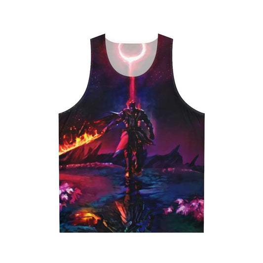 Dark fantasy "Boss of the Ring" unisex tank top with flame design