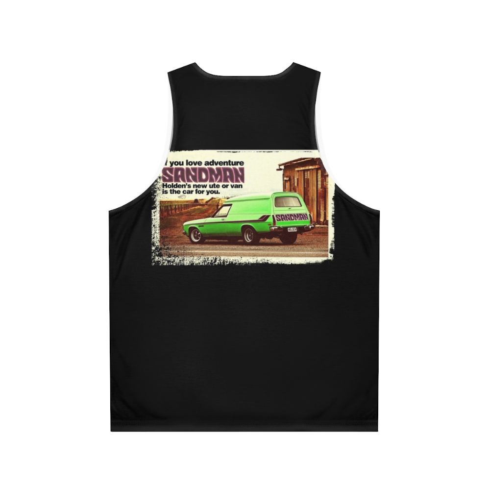 Unisex tank top with Holden Sandman panel van vintage design - Back