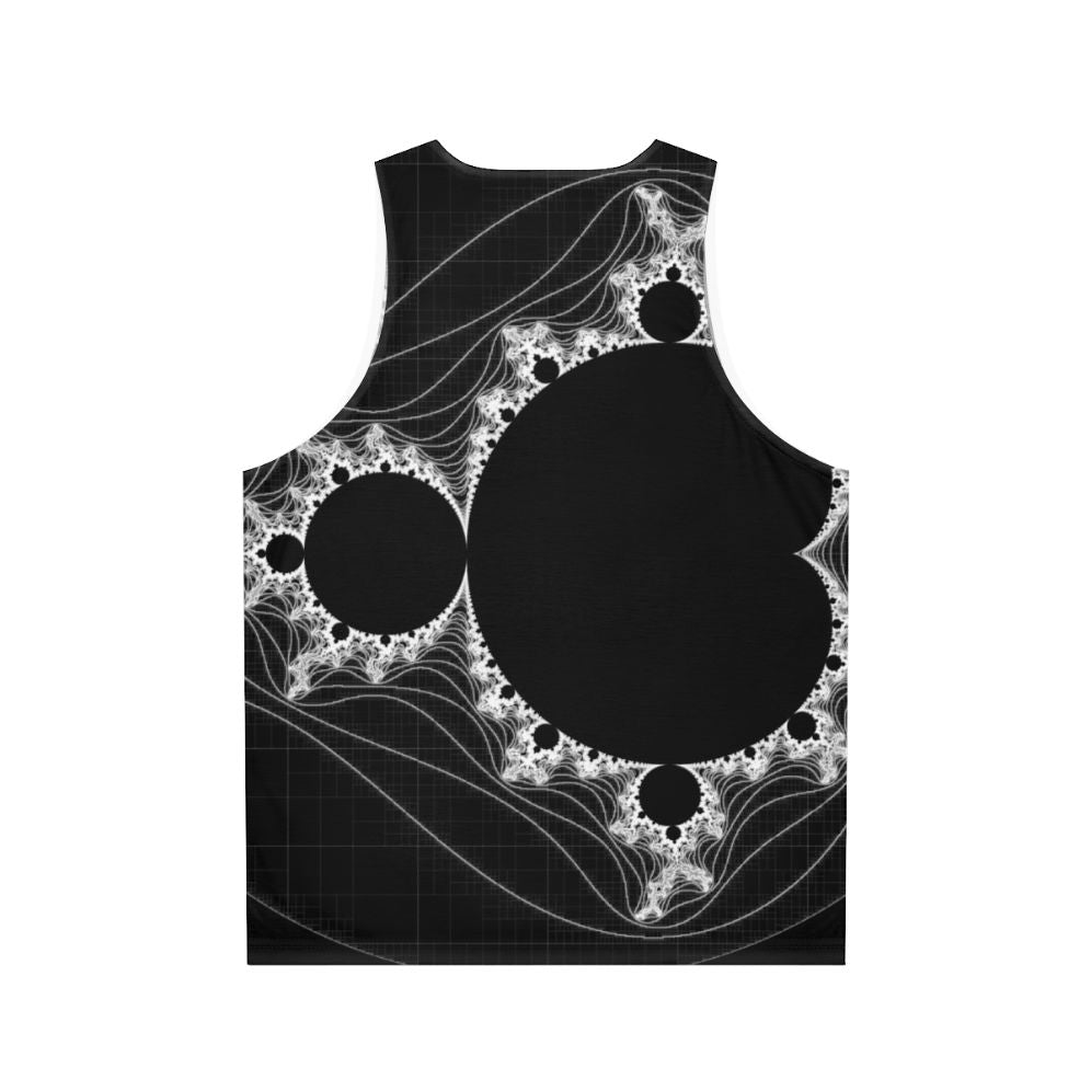 Mandelbrot fractal monochrome unisex tank top - Back