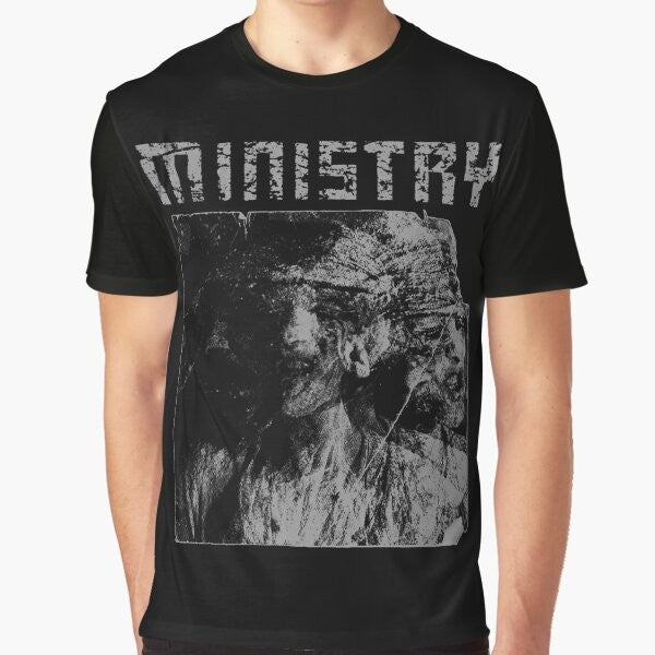 Ministry Industrial Metal Graphic T-Shirt featuring dark and heavy metal design