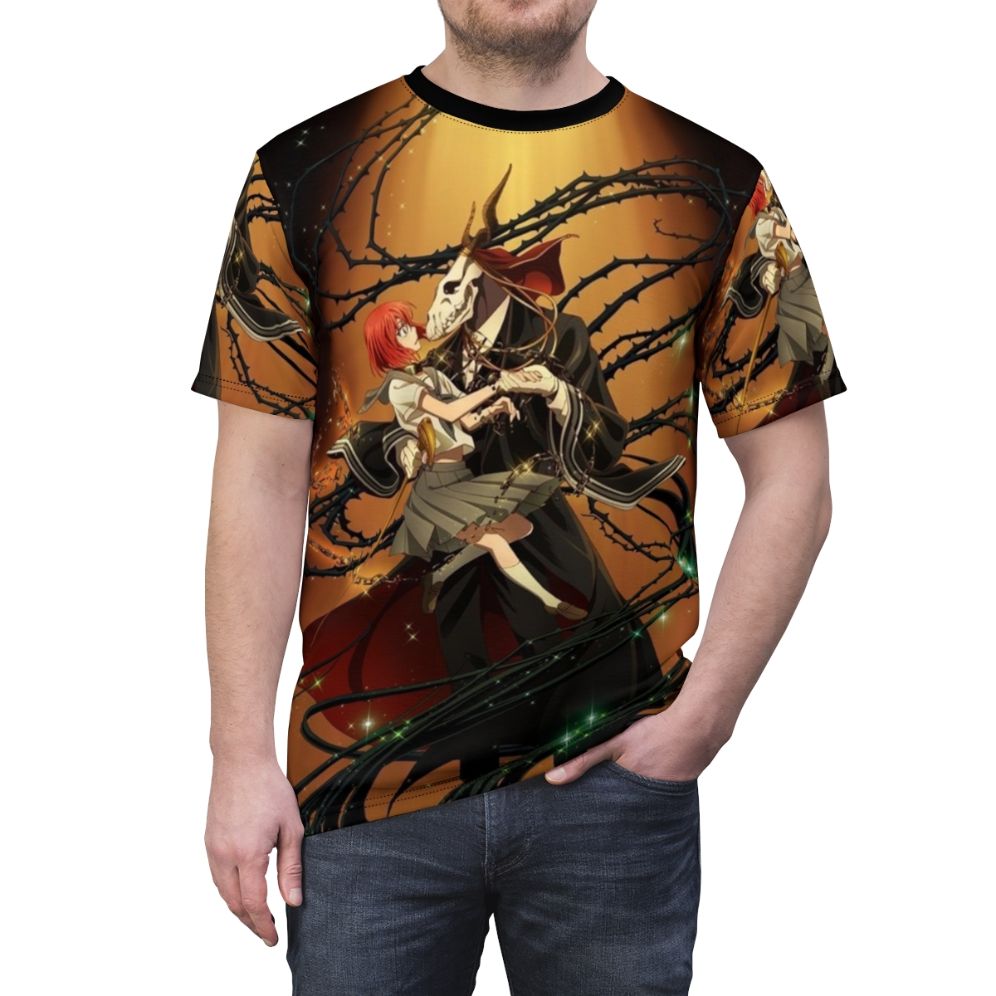 Anime-inspired t-shirt featuring characters from The Ancient Magus Bride - men front