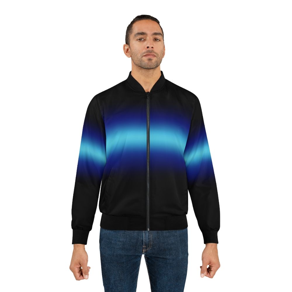 Son of Poseidon Percy Jackson Bomber Jacket with Blue Gradient Design - Lifestyle