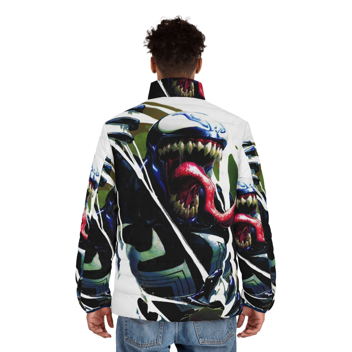 Puffer jacket with Venom and Carnage graphics - men back