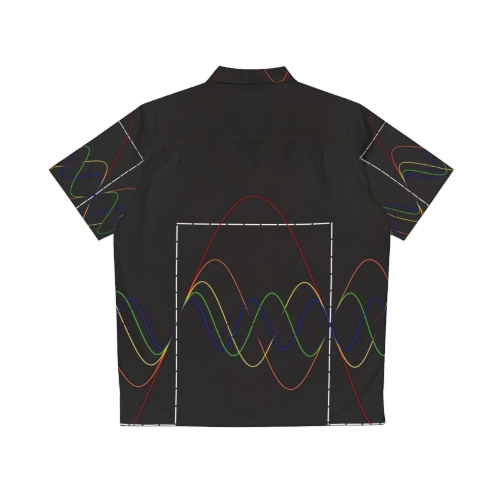 Dark edition Hawaiian shirt featuring a square wave Fourier transform design - Back