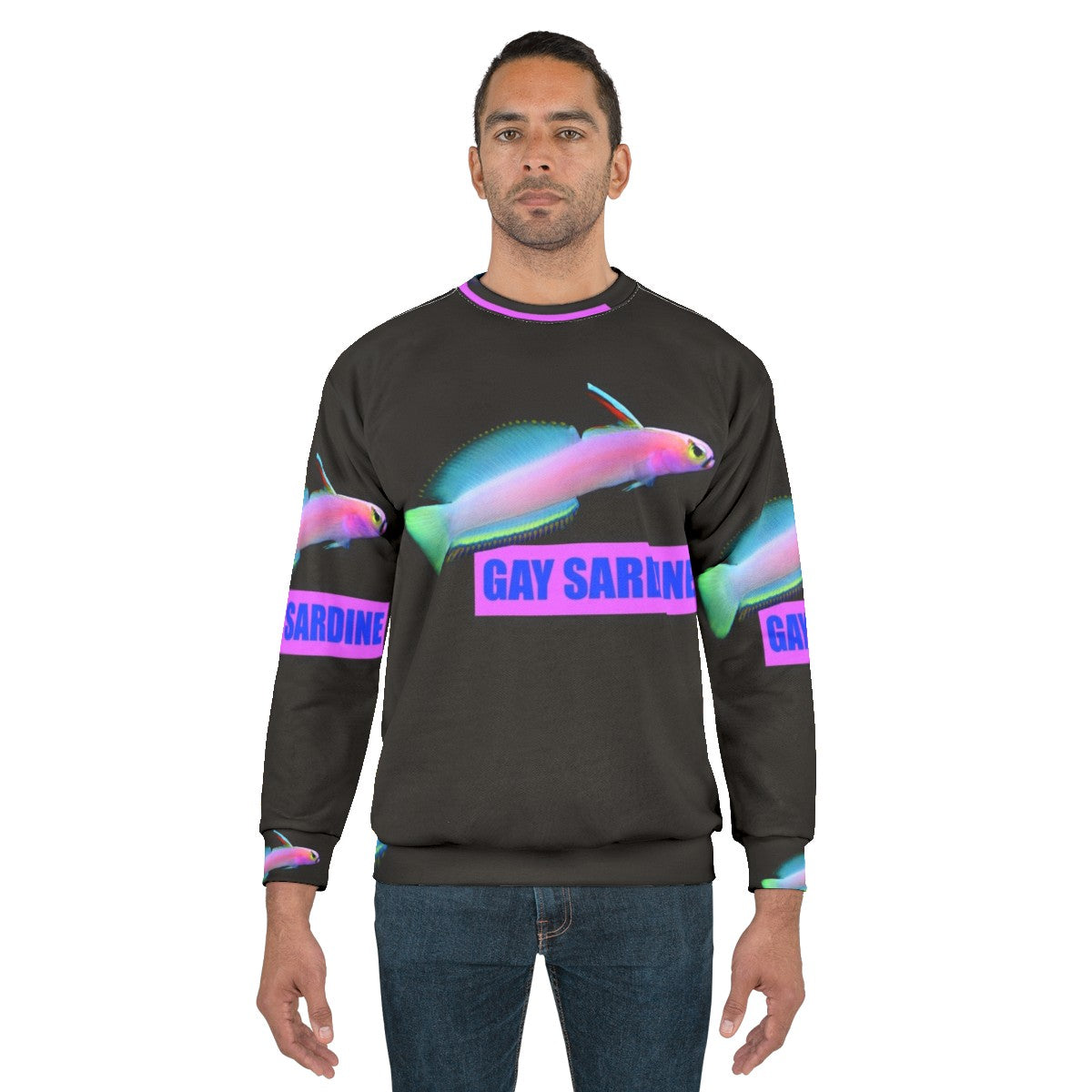 "Gay Sardine Graphic Sweatshirt for LGBT Pride" - men