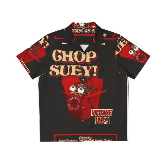 Chop Suey Hawaiian Shirt with Horror Themed Graphic