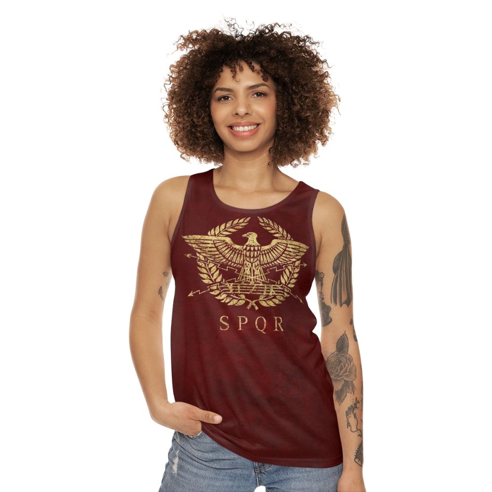 Vintage Gold Roman Empire Emblem Unisex Tank Top - women