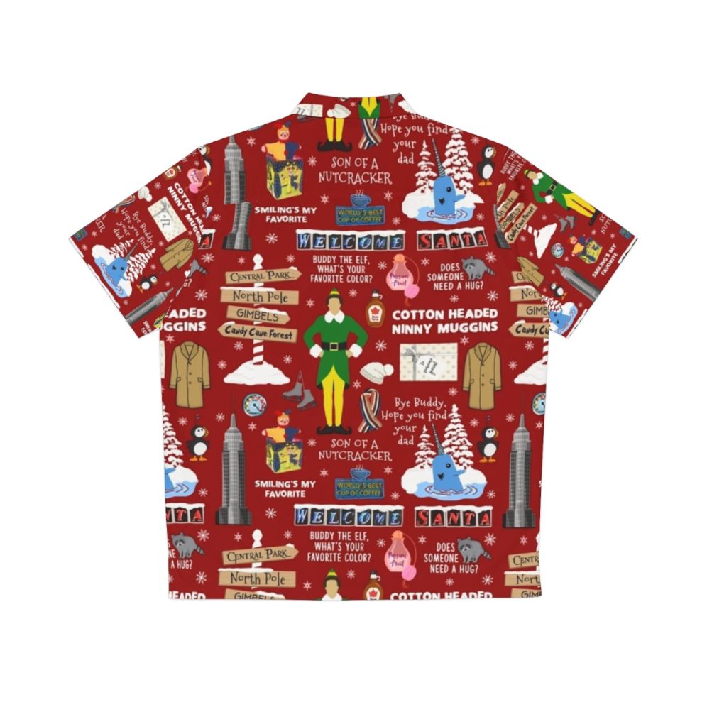 Buddy the Elf Christmas Hawaiian Shirt with Quotes and Collage Design - Back